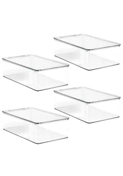 Deals ✔️ MDesign Stackable Box with Lid 12.75" x 7.25" x 3.75" 🌟 -Storage Basket Store Belk 2893