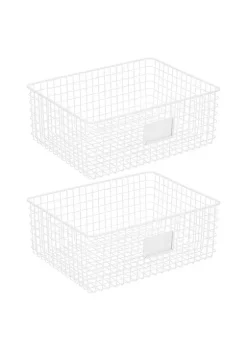 Best Pirce 🥰 MDesign Wire Basket with Label Holder 12" x 10" x 6" 😀 -Storage Basket Store Belk 2903