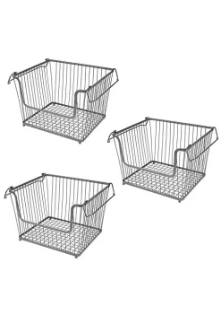 Flash Sale π MDesign Wire Open Front Basket with Handles 13" x 11" x 9" π