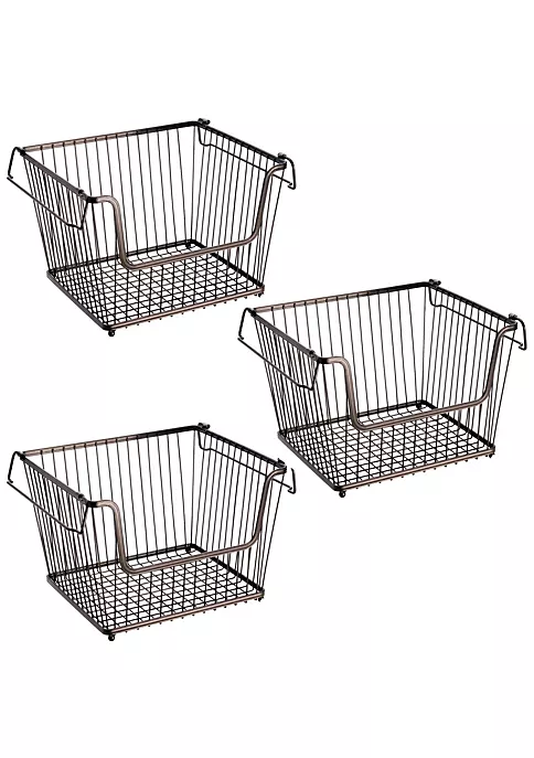 Flash Sale π MDesign Wire Open Front Basket with Handles 13" x 11" x 9" π 4 Flash Sale π MDesign Wire Open Front Basket with Handles 13" x 11" x 9" π - Image 2