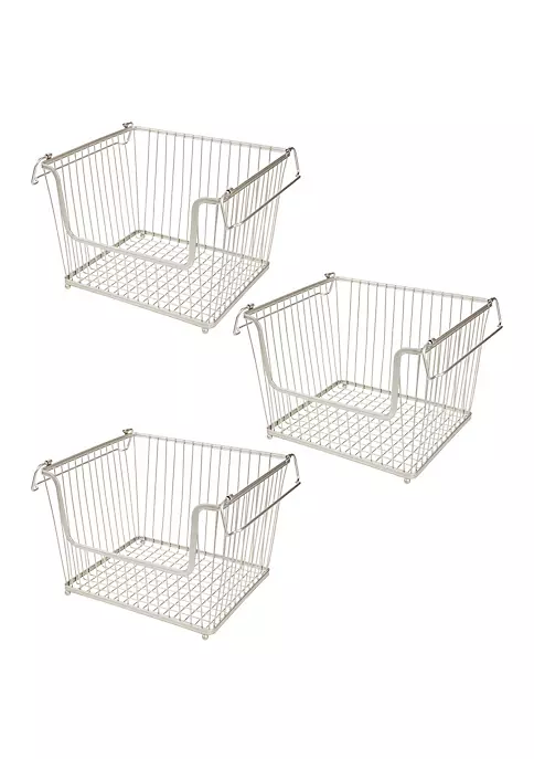 Flash Sale π MDesign Wire Open Front Basket with Handles 13" x 11" x 9" π 5 Flash Sale π MDesign Wire Open Front Basket with Handles 13" x 11" x 9" π - Image 3