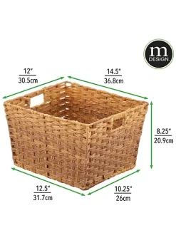 Top 10 🎁 MDesign Woven Basket with Handles 13" x 10" x 8" 🔔 -Storage Basket Store Belk 2940