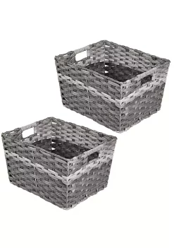 Top 10 🎁 MDesign Woven Basket with Handles 13" x 10" x 8" 🔔 -Storage Basket Store Belk 2941