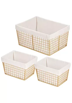 Outlet ❤️ MDesign Wire Basket with Fabric Liner 11" x 15" x 8" ❤️ -Storage Basket Store Belk 2960