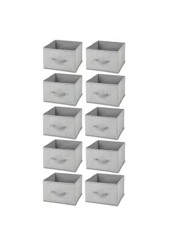 Flash Sale ⌛ MDesign Fabric Bin with Front Handle Set 11" x 11" x 8" ⭐ -Storage Basket Store Belk 2993