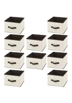 Flash Sale ⌛ MDesign Fabric Bin with Front Handle Set 11" x 11" x 8" ⭐ -Storage Basket Store Belk 2995