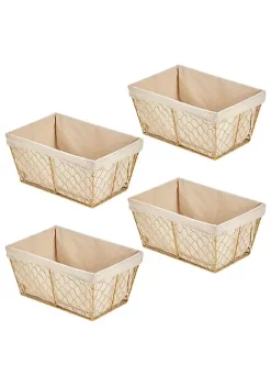Buy 😉 MDesign Wire Basket with Fabric Liner 10" x 6" x 6" ❤️ -Storage Basket Store Belk 3011