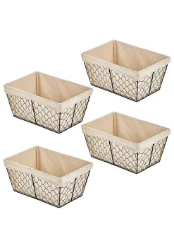 Buy 😉 MDesign Wire Basket with Fabric Liner 10" x 6" x 6" ❤️ -Storage Basket Store Belk 3012