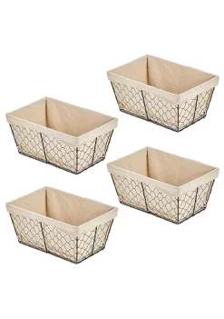 Buy 😉 MDesign Wire Basket with Fabric Liner 10" x 6" x 6" ❤️ -Storage Basket Store Belk 3013