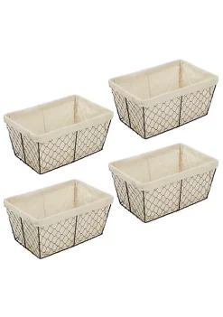 Buy 😉 MDesign Wire Basket with Fabric Liner 10" x 6" x 6" ❤️ -Storage Basket Store Belk 3014