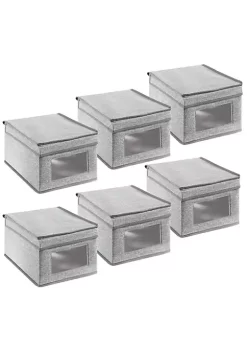 Cheap 🎉 MDesign Lidded Fabric Organizer with Window Set 11.5" x 9" x 6" 🎁 -Storage Basket Store Belk 3062