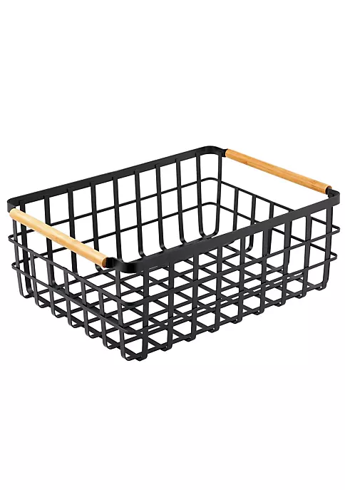 Top 10 π₯° MDesign Flat Wire Bin with Bamboo Handles 13" x 9" x 6" π₯ 3 Top 10 π₯° MDesign Flat Wire Bin with Bamboo Handles 13" x 9" x 6" π₯
