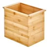 Outlet 🔥 MDesign Bamboo Trash Can with Handles ⌛ -Storage Basket Store Belk 3105