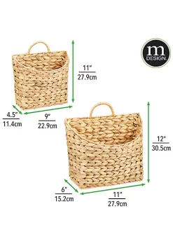 Coupon ⌛ MDesign Braided Hyacinth Hanging Wall Basket Set ❤️ -Storage Basket Store Belk 3115