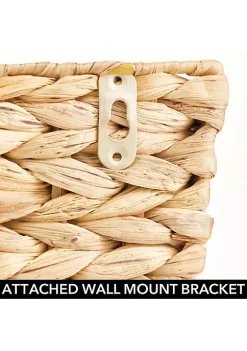 Coupon ⌛ MDesign Braided Hyacinth Hanging Wall Basket Set ❤️ -Storage Basket Store Belk 3116