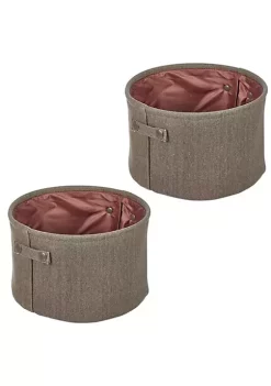 Deals 🤩 MDesign Round Cotton Bin with Handles 12" x 12" x 8" 🥰 -Storage Basket Store Belk 3138