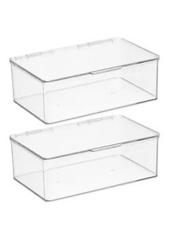 Brand new 𧨠MDesign Stackable Bin with Lid 11" x 7" x 4" π