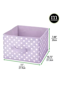 New 😀 MDesign Polka Dot Bin with Front Handle Set 11" x 11" x 8" 🔔 -Storage Basket Store Belk 3154