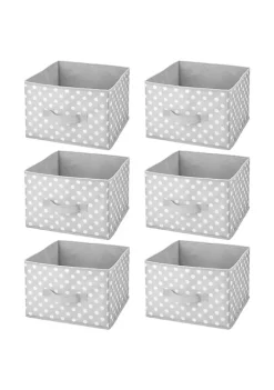 New 😀 MDesign Polka Dot Bin with Front Handle Set 11" x 11" x 8" 🔔 -Storage Basket Store Belk 3155