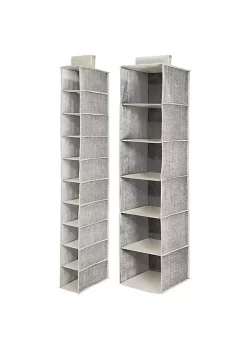 New 🎉 MDesign 2-Piece Fabric Hanging Organizer Set 💯 -Storage Basket Store Belk 3164