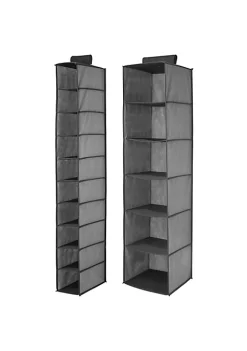 New 🎉 MDesign 2-Piece Fabric Hanging Organizer Set 💯 -Storage Basket Store Belk 3165