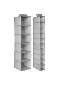 New 🎉 MDesign 2-Piece Fabric Hanging Organizer Set 💯 -Storage Basket Store Belk 3166