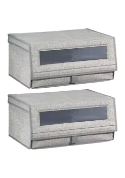 Buy 👏 MDesign Stackable Window 👟 Shoe Box Set 10.5" x 6" x 5" 🔔 -Storage Basket Store Belk 3173