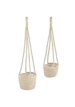 Best reviews of ✨ MDesign Woven Cotton Rope Hanging Planter Basket Set 🥰 -Storage Basket Store Belk 3186