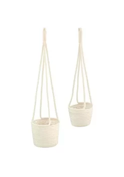 Best reviews of ✨ MDesign Woven Cotton Rope Hanging Planter Basket Set 🥰 -Storage Basket Store Belk 3187