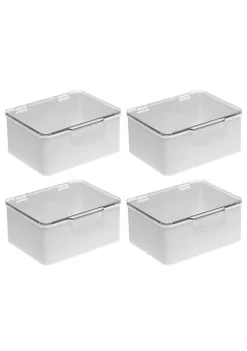 Hot Sale 😀 MDesign Stackable Hinged Lid Bin 6" x 7" x 3" 😉