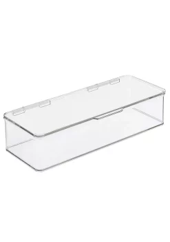 Cheap 🔥 MDesign Stackable Hinged Lid Bin 6" x 13" x 3" ✨