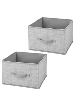 Outlet 🛒 MDesign Fabric Bin with Front Handle Set 11" x 11" x 8" ❤️