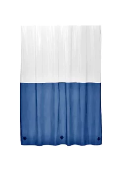 Brand new 👍 MDesign Vinyl Color Block Shower Curtain 🎉 -Storage Basket Store Belk 339