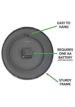 Promo ⭐ MDesign Wall Clock with Marble Accent 🌟 -Storage Basket Store Belk 35