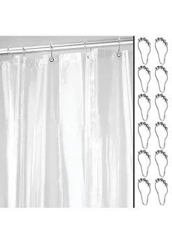 Deals 😀 MDesign Vinyl Shower Curtain Liner with Rings 🔥