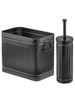 Best deal ❤️ MDesign Metal Bowl Brush + Wastebasket Set 👏 -Storage Basket Store Belk 424