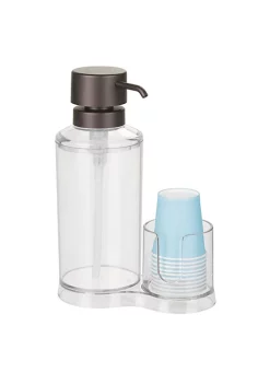 Brand new 🔥 MDesign Round Mouthwash Dispenser + Cup Holder 🌟 -Storage Basket Store Belk 496