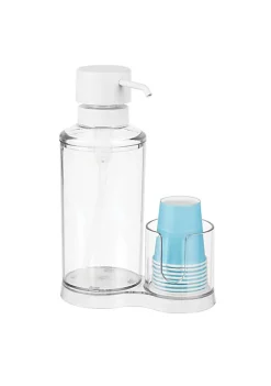 Brand new 🔥 MDesign Round Mouthwash Dispenser + Cup Holder 🌟 -Storage Basket Store Belk 497