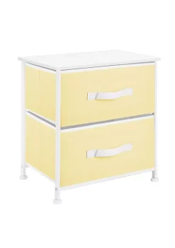 Cheap 🔔 MDesign 2-Drawer Nightstand with Fabric Drawers 👏 -Storage Basket Store Belk 698