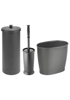 Discount ❤️ MDesign Toilet Brush, Canister, and Wastebasket Set 🥰 -Storage Basket Store Belk 724
