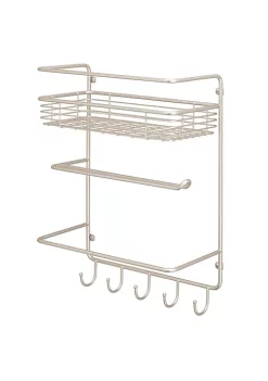 Deals 👏 MDesign 4-Tier Wall Mount Paper Towel Holder with Hooks 🌟 -Storage Basket Store Belk 736