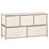 Best Pirce ⌛ MDesign 5-Drawer Wide 👗 Dresser with Fabric Drawers 🥰 -Storage Basket Store Belk 737