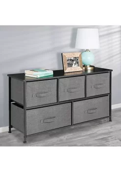Best Pirce ⌛ MDesign 5-Drawer Wide 👗 Dresser with Fabric Drawers 🥰 -Storage Basket Store Belk 739