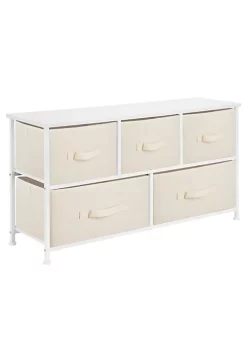Best Pirce ⌛ MDesign 5-Drawer Wide 👗 Dresser with Fabric Drawers 🥰 -Storage Basket Store Belk 741