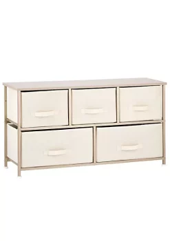 Best Pirce ⌛ MDesign 5-Drawer Wide 👗 Dresser with Fabric Drawers 🥰 -Storage Basket Store Belk 742