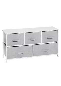 Best Pirce ⌛ MDesign 5-Drawer Wide 👗 Dresser with Fabric Drawers 🥰 -Storage Basket Store Belk 743