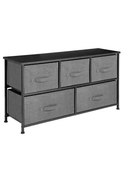 Best Pirce ⌛ MDesign 5-Drawer Wide 👗 Dresser with Fabric Drawers 🥰 -Storage Basket Store Belk 744