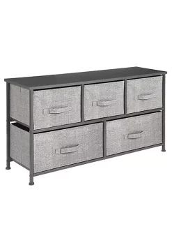 Best Pirce ⌛ MDesign 5-Drawer Wide 👗 Dresser with Fabric Drawers 🥰 -Storage Basket Store Belk 745