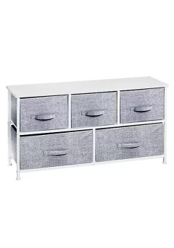 Best Pirce ⌛ MDesign 5-Drawer Wide 👗 Dresser with Fabric Drawers 🥰 -Storage Basket Store Belk 746