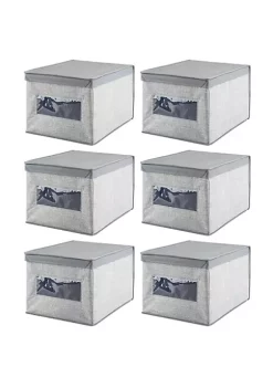 Brand new 🛒 MDesign Lidded Fabric Box with Window Set 12" x 15.5" x 10" 🔥